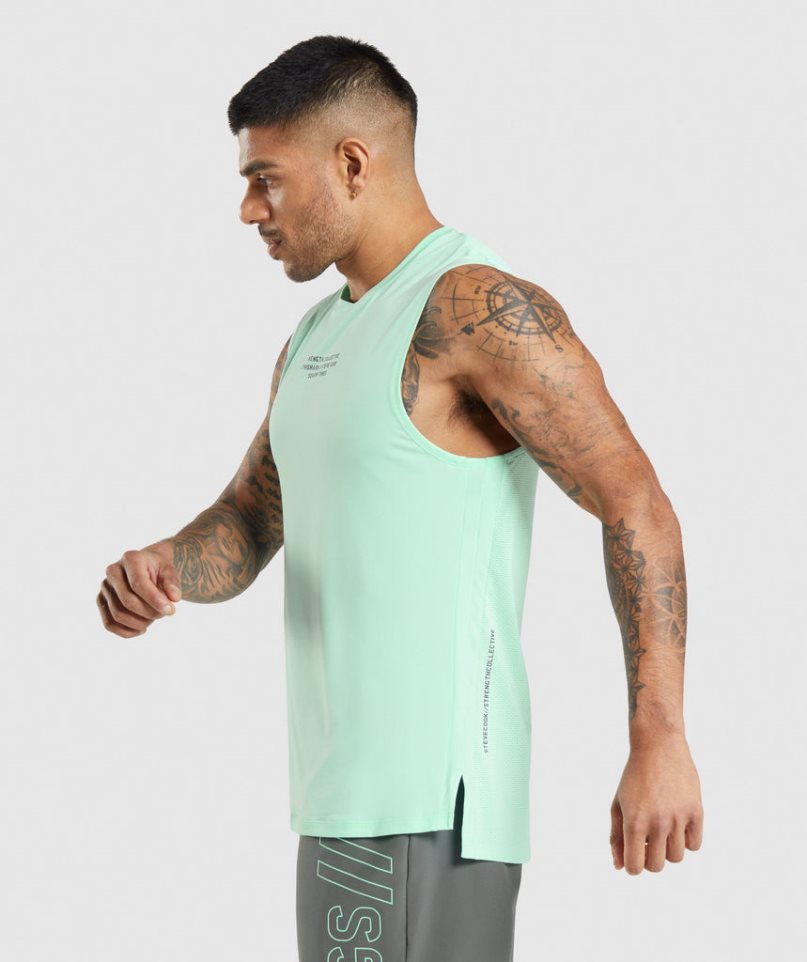 Men's Gymshark Steve Cook Tanks Mint | CA A36D85